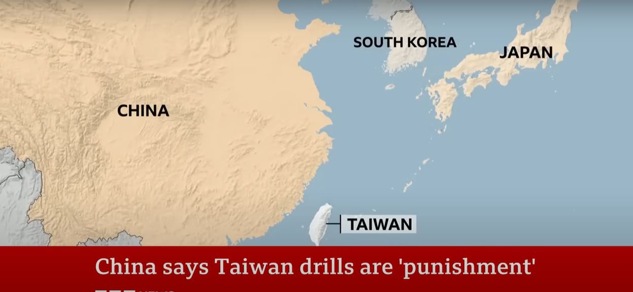 Taiwan military drills and China's military exercise.