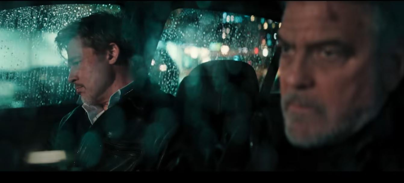 Brad Pitt and George Clooney in "Lone Wolves" stuck in a very awkward ride